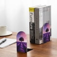 thumbnail image 5 of Naloa Lavender Field Sunset Wood Non-Skid Bookend for Shelves,Book Ends for Heavy Books, Book Stand for CDs,1 Pair, 5 of 7