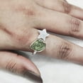 thumbnail image 4 of Natural Peridot Ring, Raw Peridot Gemstone Ring, August Birthstone, Adjustable Star Ring, 925 Sterling Silver, Womens Ring, Christmas, Thanksgiving, Handmade, Statement Jewelry, Rough Gemstone Jewelry, 4 of 5