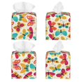 thumbnail image 2 of Yiaed Colorful Butterflies Print Tissue Box Cover, PU Leather Decorative Organizer for Tabletop, Bathroom, Car, Office Creative Decorative, 2 of 7