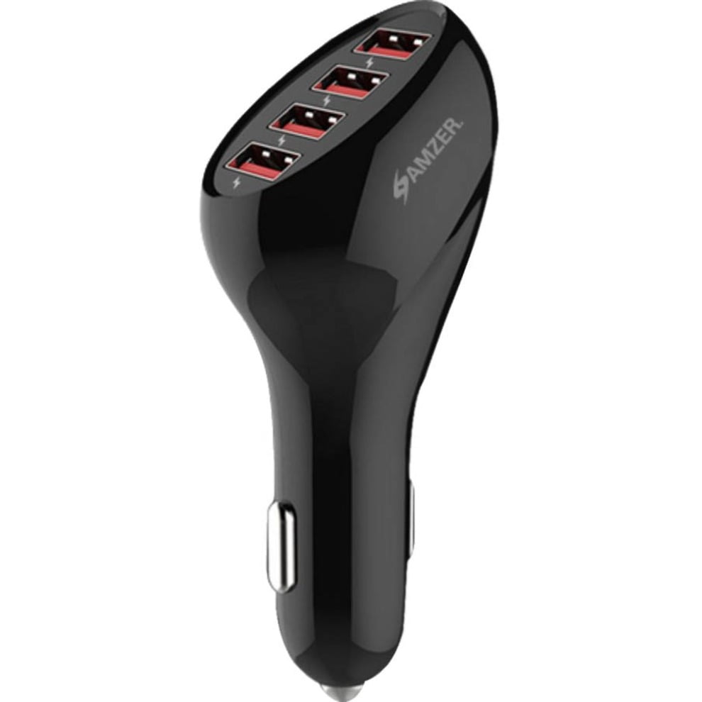 Amzer 10-Amp/50-Watt 4-Port USB Car Charger with Intelligent Rapid Charge Technology