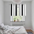 thumbnail image 5 of Black Grey Stripes Kitchen Curtains Small Short 39 Inch Length, White Striped Vertical Modern Geometric Bedroom Living Room Curtains, Light Filtering Cafe Curtain Drapes 2 Panels Set 55''x39'', 5 of 9