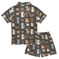 thumbnail image 2 of Pajama Set Cats Button-up Short-sleeved Shorts 2 Piece Casual Sleepwear, 2 of 7