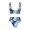 thumbnail image 6 of Rocae Flower for Bikini Set for Women Two Piece Sexy High Swimsuits Split Crossover Bikini, 6 of 9
