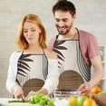 thumbnail image 5 of Brown Boho Geometric and Plant Pattern Apron-Garden Aprons for Women with Pockets-Cotton Linen Waterproof Kitchen Cooking Gardening Aprons Adjustable for Kitchen,Cooking,BBQ and Salon 33x27 Inch, 5 of 7