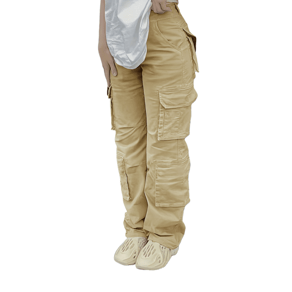 ICCAZX High Waisted Cargo Wide-Leg Jeans, Women's Plus,Streetwear Y2K Pants with Stretch