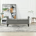 thumbnail image 3 of Jacqueline Flip Top Tufted Roll Arm Storage Bench Dark Heathered Grey, 3 of 13