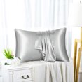thumbnail image 4 of Imitation Silk Pillowcase for Hair and Skin Standard Size 29.52 Inch Long with Hidden Zipper Soft Breathable Smooth Cooling Pillow Covers for Sleeping, 4 of 5