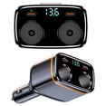 thumbnail image 3 of 12-24V Car Charger Splitter with Dual Lighter Ports, PD45W Fast Charging, LED Voltage Monitor, Multiple Safety Protections, ABS+PC Material, Compact Design for Sedans/SUVs/Trucks - Black, 3 of 6
