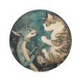thumbnail image 6 of WOBOGO Cat and Dragon Drawing Round Placemats Set of 4 Heat Resistant Washable Kitchen Table Decorations 15.4in, 6 of 7