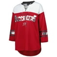 thumbnail image 2 of Women's G-III 4Her by Carl Banks Red/White Tampa Bay Buccaneers Double Team 3/4-Sleeve Lace-Up T-Shirt, 2 of 4