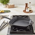 thumbnail image 3 of Mason Craft & More 11" Cast Iron Square Skillet Fry Pan with Assist Handle, Pre-Seasoned, 3 of 5