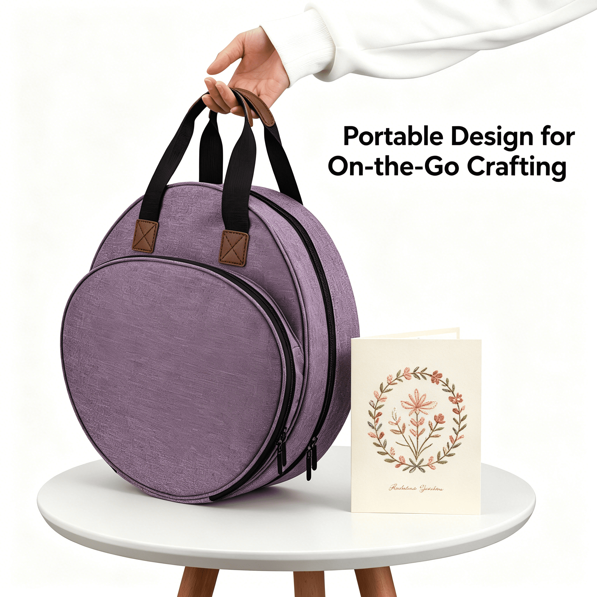 GASTROPOD 2026 New Embroidery Bag,Portable Embroidery Bag Storage,Craft Organizers for Embroidery Hoops,Floss,Stitch Supplies and Sewing Tools