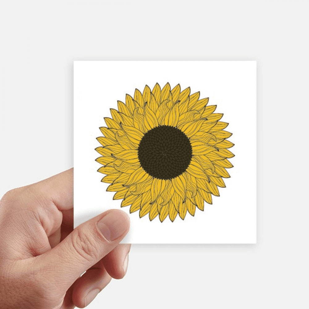 Flower Yellow Sunflower Sticker Square Waterproof Stickers Wallpaper