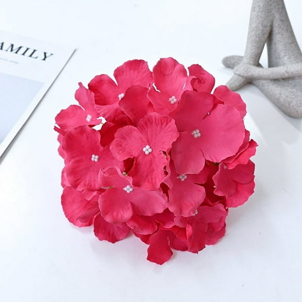 27 piezas de cabeza de hortensia de simulación, arreglo floral de boda, base de flores, hortensia, flor decorativa de pared