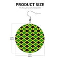 thumbnail image 3 of Jamaican Flag Stripe Dangle Round Lightweight Drop Circle Earrings For Women, 3 of 6