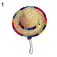 thumbnail image 2 of Flmtop Fashion Pet Sun Cap Handcrafted Woven Hawaii Style Adjustable Dog Cat Straw Hat, 2 of 9