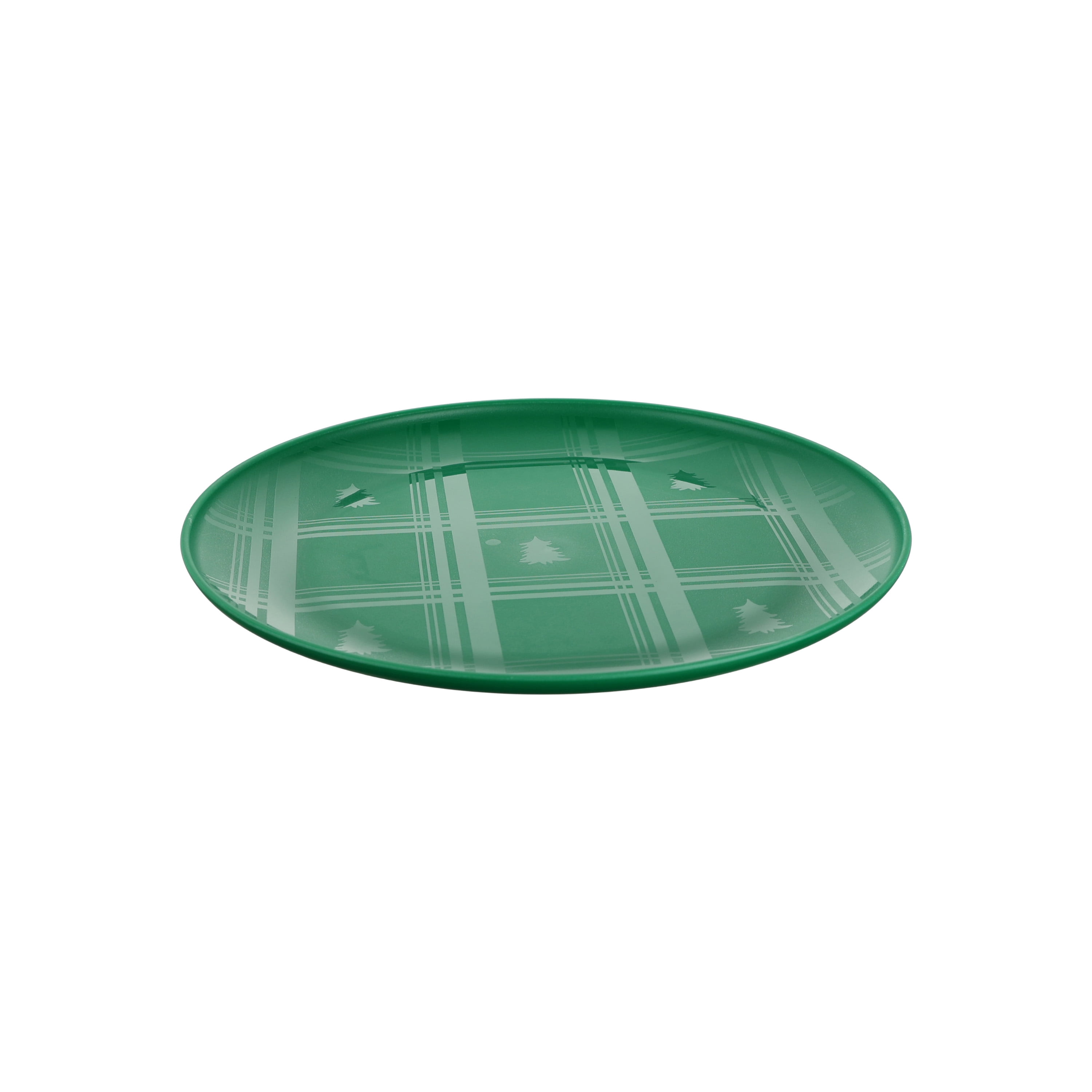 Assiette plate en polypropylène Mainstays, motif tartan vert, 10,5 po