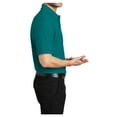 thumbnail image 3 of Yellow Rooster Male Silk Touch Polo Men Extended T-Shirts Teal Green S, 3 of 7