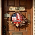 thumbnail image 6 of Wooden Star Wreath for Front Door, Round Independence Day Welcome Sign, Patriotic 4th of July Hanging Decor, Wood Ornament A, 6 of 6