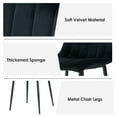 thumbnail image 4 of KATBOC 5-Piece Modern Dining Set, 4 Velvet Upholstered Chairs with Tulip Table, Compact Space-Saving Quick Assembly for Kitchen Dining Room Small Apartments, Black and White, 4 of 6