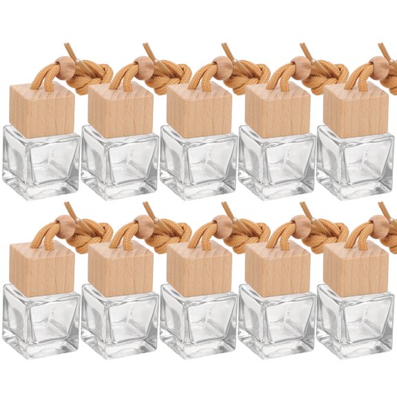 LABELEPH 10Pcs Car Diffuser Bottles Glass Rope Air Freshener 5X3CM 10ML