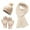 Beige, variant on Winter Hat Scarf and Gloves Set for Men and Women, 3 in 1 Knitted Beanie Ear Muffler and Gloves, Warm Windproof Ski Set for Cold Weather, Cycling, Outdoor Activities-Beige