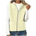 thumbnail image 2 of Diufon Womens Fleece Vest Hooded Sleeveless Full Zip Jacket Casual Fashion Winter Warm Coats with Pockets, 2 of 7