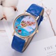 thumbnail image 2 of Reloj de cuarzo de aleación de moda Reloj de pulsera con correa de cuero PU para mujer (azul), 2 of 2