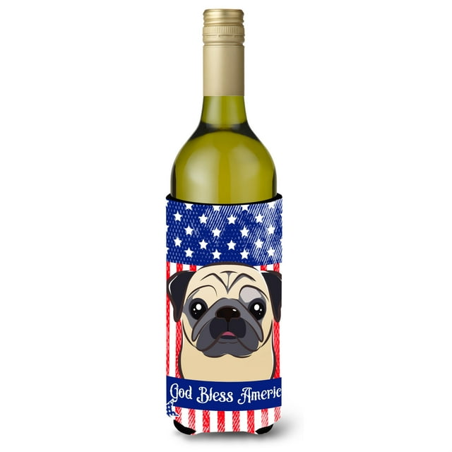 Botella de Vino Hugger Koozie Caroline's Treasures BB2192LITERK Dios bendiga la bandera estadounidense 750ml Multicolor
