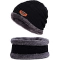 thumbnail image 3 of Muryobao Winter Hats and Scarf Set Knitted Slouchy Beanie Hat Warm Knit Skull Cap Infinity Scarves for Women Snow Ski Black Set, 3 of 5