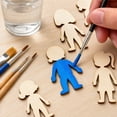 thumbnail image 2 of Unfinished Wooden People Cutouts, Natural Blank Paintable Girl Shapes, 50 Pack Assorted Random Styles, for DIY Hand Painting Craft Projects Kid Art Creation Home Decor Party Ornaments, 2 of 5