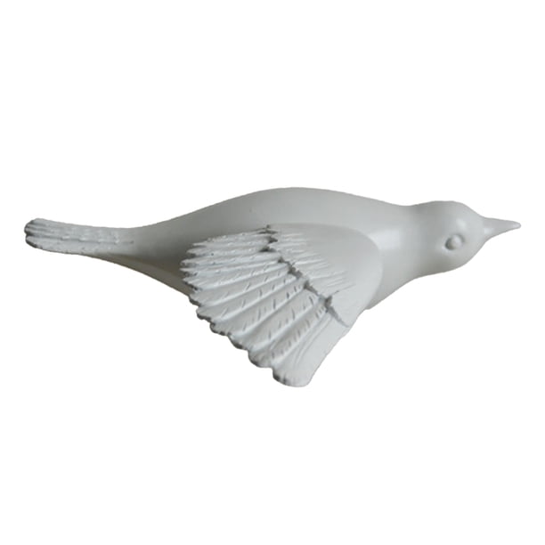 Bewildely Estatuilla resina pájaros simulación tridimensional pared decoración colgante artesanías dormitorio hogar sala de estar Decoración del hogar Blanco CP—003B—W Bewildely HA077049-02