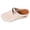 Beige, variant on Suede Mules for Women Fashion Metal Chain Closed Toe Wedge Sandals Comfortable Slip on Platform Walking Shoes Brown Size 9.5