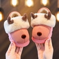 thumbnail image 2 of FUZHIQ Toddler Slippers,Unisex Christmas Slippers Santa Claus Slippers Cute Plush Kids Anti House Loafers for Boy Girl, 2 of 6