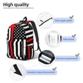 thumbnail image 5 of Easygd Firefighters USA Flag Canvas Backpack: Stylish, Lightweight, and Versatile with Large Capacity and Adjustable Straps –, 5 of 7