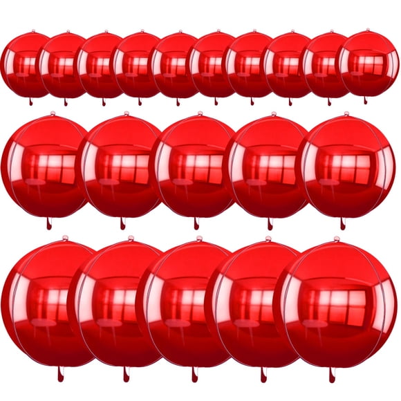 Balloon TONIFUL, 16 unidades, lámina redonda gigante 4D roja de 10 a 22 pulgadas