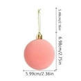 thumbnail image 6 of Burgundy Velvet Ball Ornament, Sliver Top, Christmas Tree Ball Decoration, Vintage Holiday Ball Ornament, Flat Finish (6 cm / 2.4 inch) Wedding Xmas Party Decor (Pink), 6 of 9