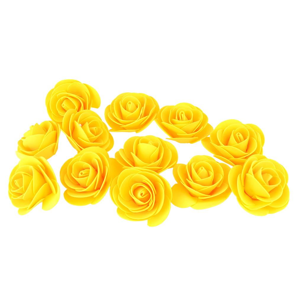 Craft Foam Roses, Yellow, 3Inch, 12Count