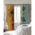 thumbnail image 3 of Floral Orange Blackout Curtains 45 Inches Long for Bedroom,Multicolor Striped Decadent Botanical Flower Thermal Insulated Room Darkening Black Out Window Curtain Panels Grommet Drapes for Living Room, 3 of 8