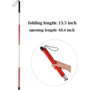 Foldable Walking Cane Aluminum Reflective Folding Walking Stick Folding Blind Cane for Blind People and Vision Impaired