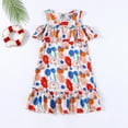 thumbnail image 1 of Économies d'Été! Robe d'Été pour Enfants, Robes Décontractées pour Filles en Liquidation, Nouvelle Robe d'Été à la Mode pour Filles à Manches Courtes Volantées, Col Rond, Imprimée, Robe, Jolie Robe Débardeur, 1 of 3