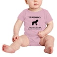 thumbnail image 2 of Warning: Protected by A Rhodesian Ridgeback Dog Funny Baby Rompers Bodysuit (Pink,6-12 Months), 2 of 5