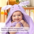 thumbnail image 2 of Toalla de bebé con capucha Baosity Bunny con nombre para niñas y niños, 2 of 8