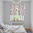 thumbnail image 5 of Boho Leaf Kitchen Curtains Small Short 39 Inch Length, Orange Red Spring Farmhouse Pastoral Tribal Grommet Top Bedroom Living Room Curtains, Light Filtering Cafe Curtain Drapes 2 Panels Set 55''x39'', 5 of 9