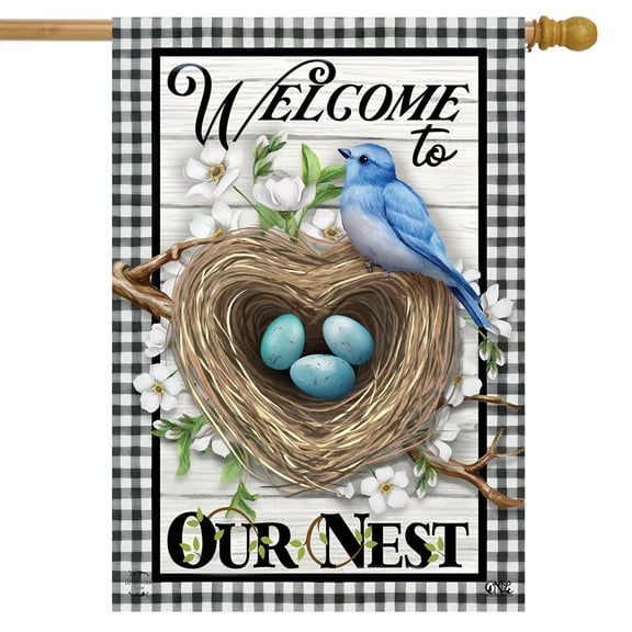 Briarwood Lane Welcome To Our Nest Inspirational House Flag