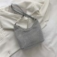 thumbnail image 2 of Bolsos de hombro de cuero PU con diamantes de imitación a la moda para mujer, monederos con perlas para las axilas, 2 of 9