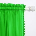 thumbnail image 3 of Semi-Sheer Curtains with Pom Pom Tassels - 2 Piece Set - 2 inch Rod Pocket - Solid Sheer Curtain Drapes for Living Room, Bedroom, PomPom 40" x 84", Lime Green, 3 of 6
