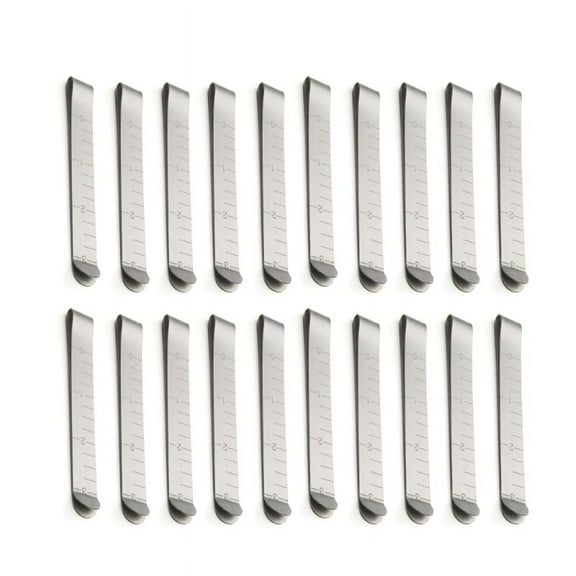 JZROCKER 20Pcs Metal Sewing Clips Stainless Steel Hemming Clips Fabric Measuring Ruler