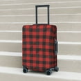 thumbnail image 3 of Wukai Red Black Plaid Elastic Luggage Cover: Personalized Protection for Your Suitcase - Fits 19~29-inch, Washable & Durable Travel Companion-X-Large, 3 of 8