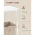 thumbnail image 4 of VASAGLE Table d'Extrémité, Table d'Appoint avec Panier en Tissu, Table de Nuit Moderne, Table de Chevet Carrée, pour Salon, Chambre, Blanc Mat et Brun Chameau, 4 of 7